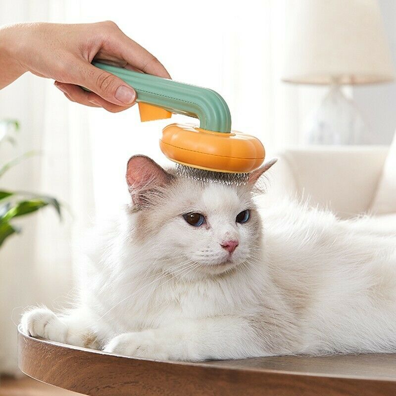 Pet Pumpkin Brush Pet Grooming Self Cleaning Slicker Brush For Dogs Cats Puppy Rabbit Cat Brush Grooming Gently Removes Loose Undercoat