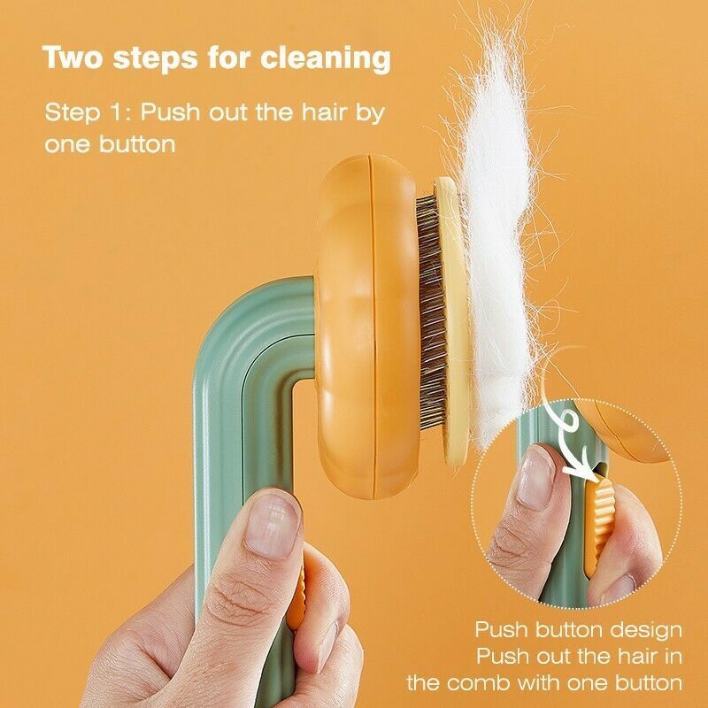 Pet Pumpkin Brush Pet Grooming Self Cleaning Slicker Brush For Dogs Cats Puppy Rabbit Cat Brush Grooming Gently Removes Loose Undercoat