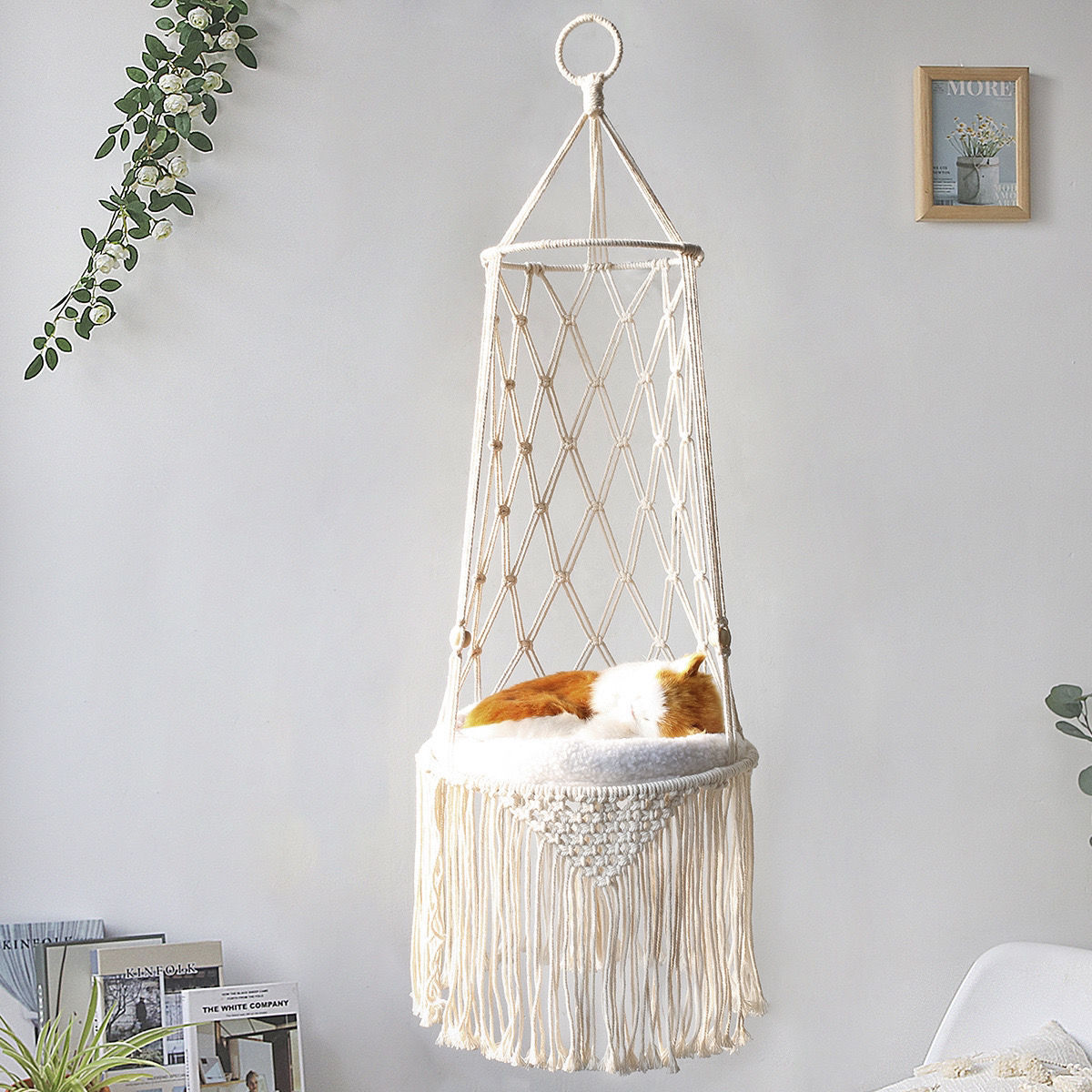 Macrame Hanging Cat Bed - Lily