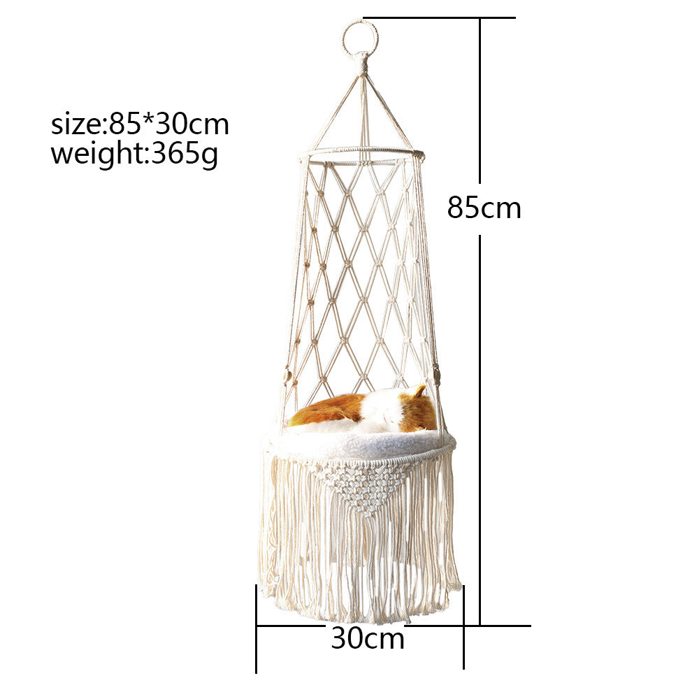Macrame Hanging Cat Bed - Lily