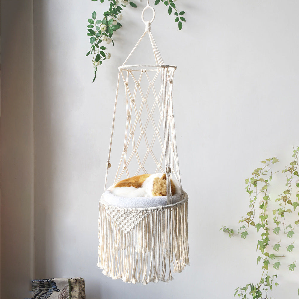 Macrame Hanging Cat Bed - Lily