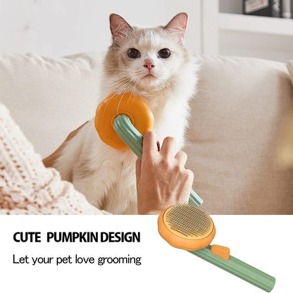 Pet Pumpkin Brush Pet Grooming Self Cleaning Slicker Brush For Dogs Cats Puppy Rabbit Cat Brush Grooming Gently Removes Loose Undercoat