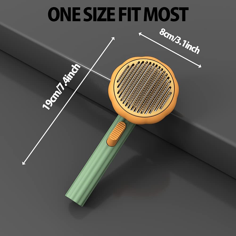 Pet Pumpkin Brush Pet Grooming Self Cleaning Slicker Brush For Dogs Cats Puppy Rabbit Cat Brush Grooming Gently Removes Loose Undercoat