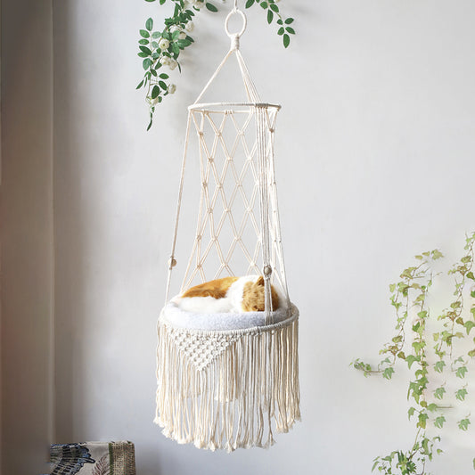 Macrame Hanging Cat Bed - Lily